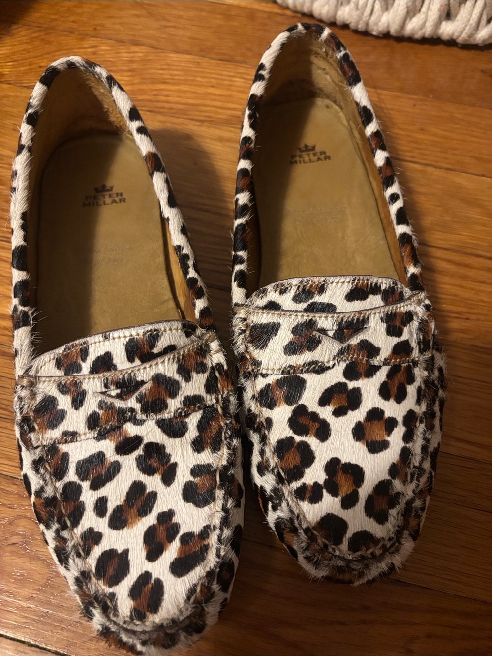 Peter Millar Leopard Haircalf Penny Loafers - White, Brown, Black